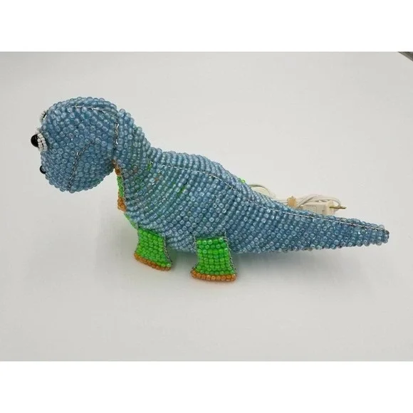 Dinosaur Hand-Crafted Beaded Night Light Lamp Kids plug in